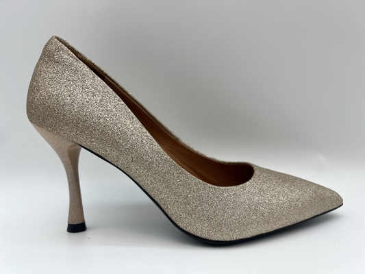 lo stiletto a 3 pollici delle scarpe delle donne di scintillio di lt oro ha chiuso Toe High Heel