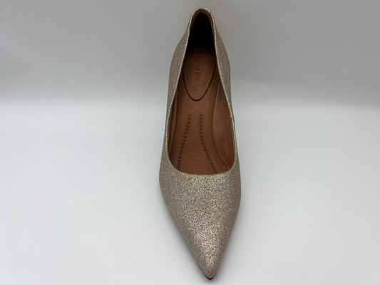 lo stiletto a 3 pollici delle scarpe delle donne di scintillio di lt oro ha chiuso Toe High Heel