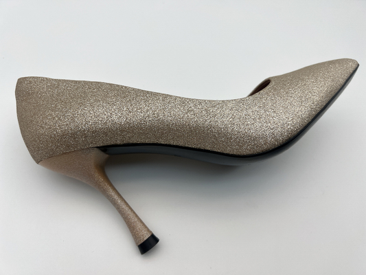 lo stiletto a 3 pollici delle scarpe delle donne di scintillio di lt oro ha chiuso Toe High Heel