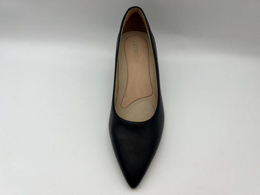 Il tallone basso del tessuto molle delle scarpe di vestito delle donne di colore di cuoio di Nappa ha indicato Toe Shoes
