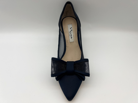 Nero respirabile di cuoio delle scarpe di vestito delle donne dello SGS indicato ha chiuso Toe Heels With Mesh Butterfly