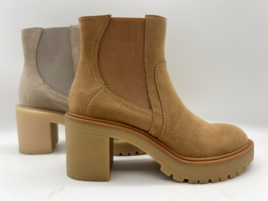 Un pezzo solo capo rotondo del outsole di TPR, stivali del vestito della mucca delle donne molli della pelle scamosciato, nessuna progettazione elastica della chiusura lampo