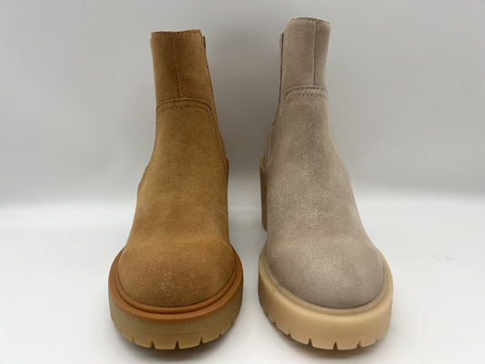 Un pezzo solo capo rotondo del outsole di TPR, stivali del vestito della mucca delle donne molli della pelle scamosciato, nessuna progettazione elastica della chiusura lampo