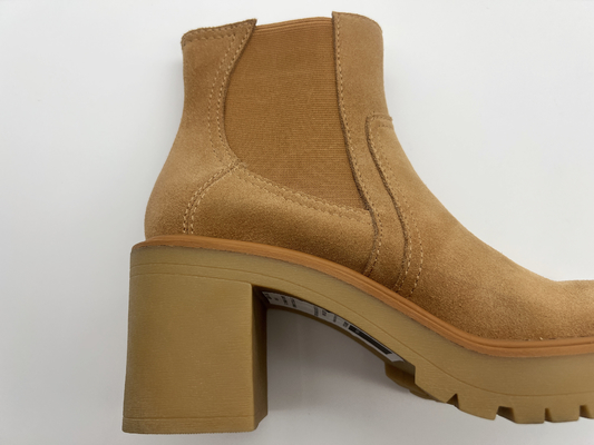 Un pezzo solo capo rotondo del outsole di TPR, stivali del vestito della mucca delle donne molli della pelle scamosciato, nessuna progettazione elastica della chiusura lampo