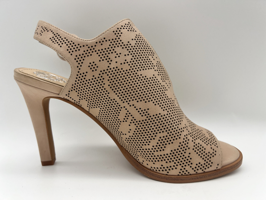 Brown/scarpe di pelle scamosciato beige apre i sandali di Toe Round Toe Stiletto Heel