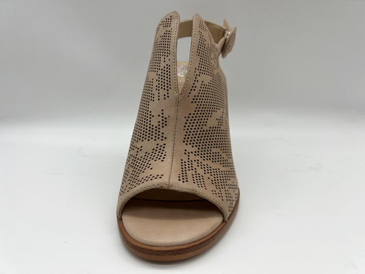 Brown/scarpe di pelle scamosciato beige apre i sandali di Toe Round Toe Stiletto Heel