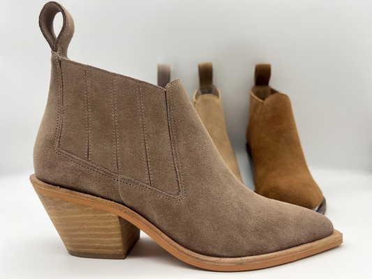 stivali della caviglia del vestito della mucca delle donne molli marroni della pelle scamosciato, tallone dell'ABS con il outsole antisdrucciolevole di TPR