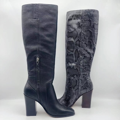 Il giro Toe Ankle Boots High Heel delle donne di lusso con la cucitura morbida del ricamo