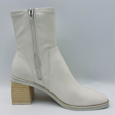 Signore di cucitura molli intorno a Toe Leather Ankle Boots White comodo