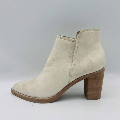 Gli stivali di cuoio genuini della caviglia delle donne hanno indicato Toe Ankle Boots Chunky Heel