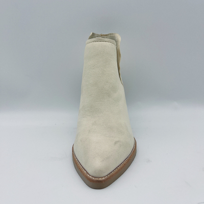 Gli stivali di cuoio genuini della caviglia delle donne hanno indicato Toe Ankle Boots Chunky Heel