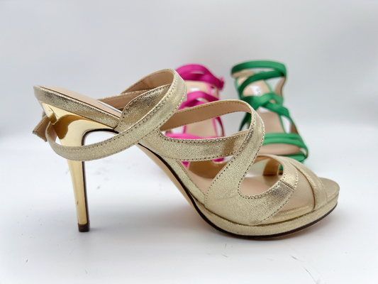 Sandali aperti di Toe Elastic Stiletto High Heel dei sandali di cuoio molli a 3 pollici delle signore