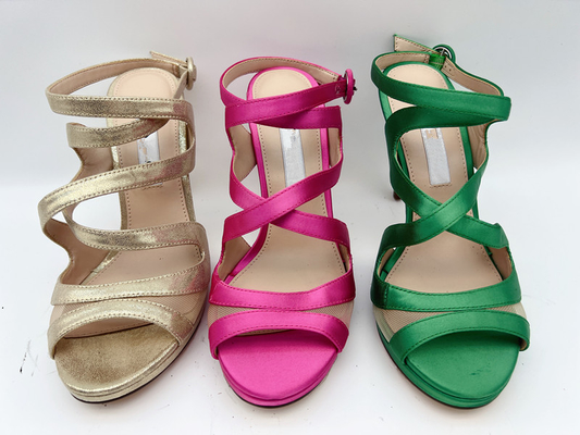 Sandali aperti di Toe Elastic Stiletto High Heel dei sandali di cuoio molli a 3 pollici delle signore