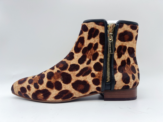 Delle donne del cuoio dello zip stivali della caviglia su, intorno a Toe Low Heel Ankle Boots