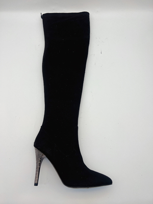 Tomaia aguzza nera del tessuto elastico di Toe Ankle Boots With Soft delle donne dello SGS