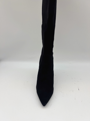 Tomaia aguzza nera del tessuto elastico di Toe Ankle Boots With Soft delle donne dello SGS