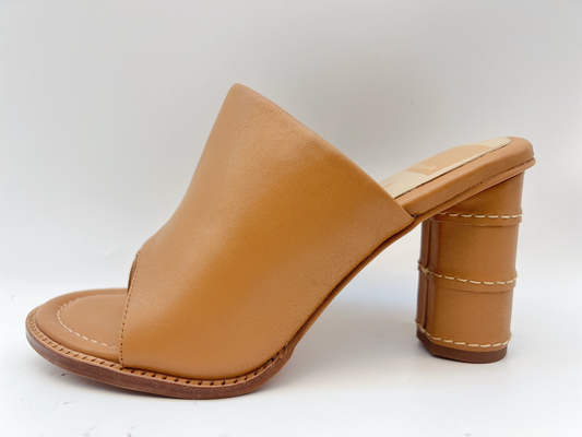 OEM Tan Open Toe Thong Sandals delle scarpe di vestito delle donne di cuoio della mucca molle