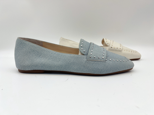 Il piano di cuoio genuino delle signore molli della mucca calza il beige con progettazione dei perni