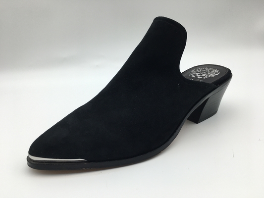 Le scarpe di cuoio piane Tan/tallone basso grigio/nero delle donne su ordinazione hanno chiuso Toe Shoes