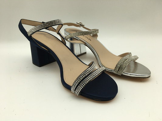 Sandali aperti della cinghia di Toe Soft Suede Black Leather con progettazione della pietra preziosa