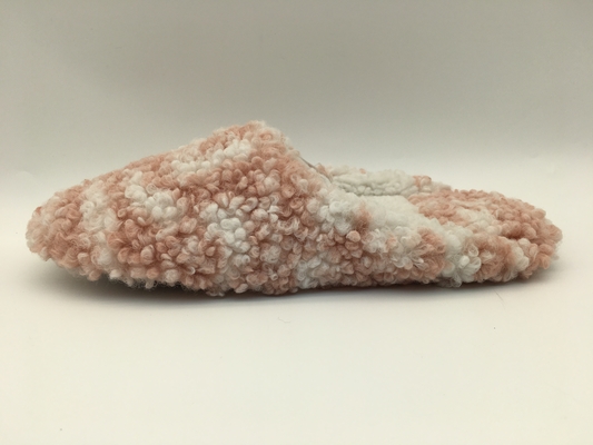 Pantofole di signore molli osso/di rosa Toe Two Tone Fur With vicino un'unità TPR Outsole