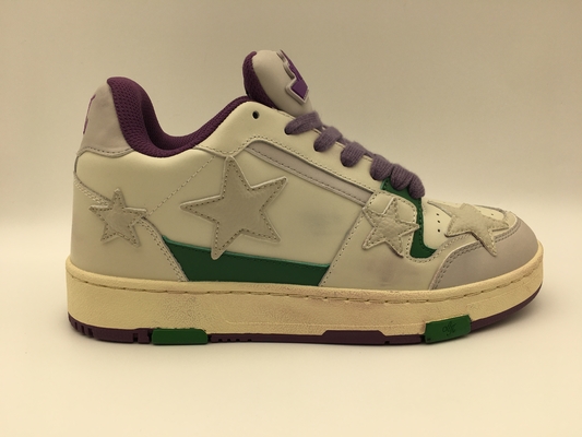 La mucca molle beige riveste di pelle lo slittamento superiore ROHS delle scarpe di tennis non ha approvato