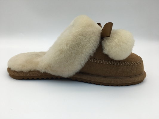 Tan Winter Warm Slippers, signore piane alla moda molli delle pantofole