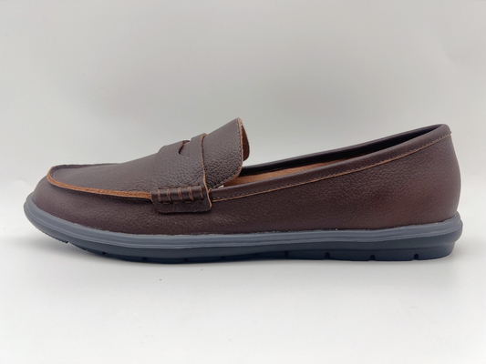 Scarpe di lavoro resistenti di slittamento comodo delicatamente due fannulloni di Tone Leather Ladies Flat Leather