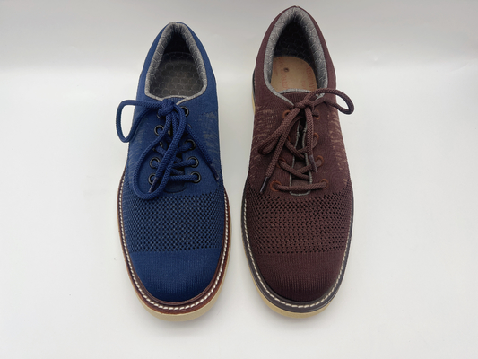 La morbidezza due Tone Leather Lace Up Work calza Brown delle donne con un'unità Outsole di gomma