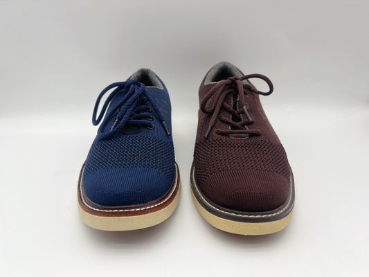 La morbidezza due Tone Leather Lace Up Work calza Brown delle donne con un'unità Outsole di gomma