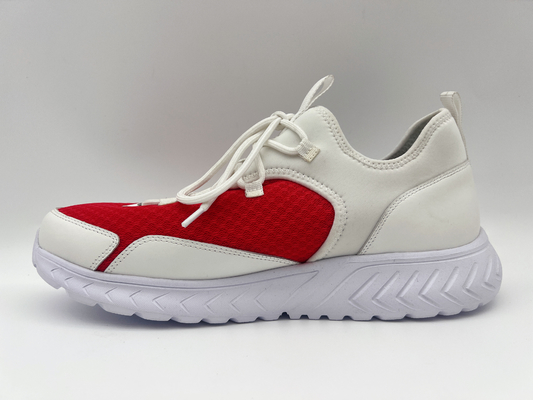 Lo svago delle donne blu rosse calza l'unità di elaborazione molle di Nappa con un'unità Outsole di gomma