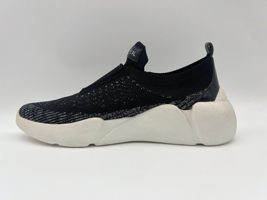 Tomaia elastica dei 5cm di lavoro di slittamento del nero della marina delle donne resistenti delle scarpe ampia
