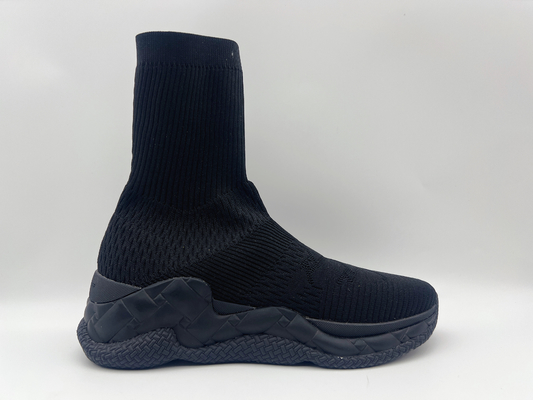 La comodità non slitta le scarpe piane, alte scarpe superiori di cuoio nere durevoli