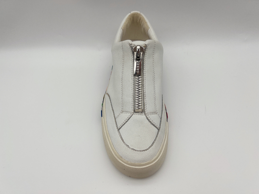 Scarpe di tennis della pelle verniciata delle donne molli delle scarpe su ordinazione di sport atletici del ODM con la chiusura lampo del metallo