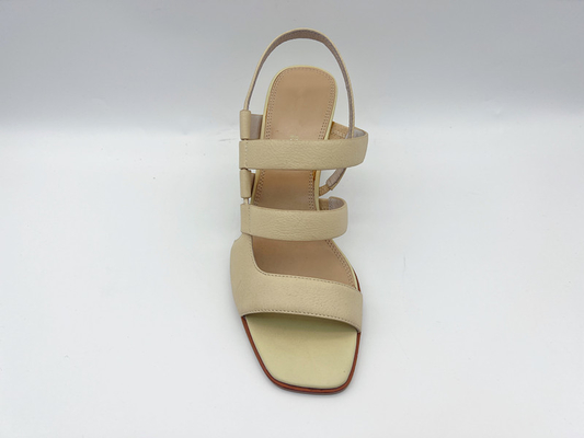 Cuoio aperto beige di Toe Women Pumps Shoes Genuine con la tomaia di cuoio molle di Leeche
