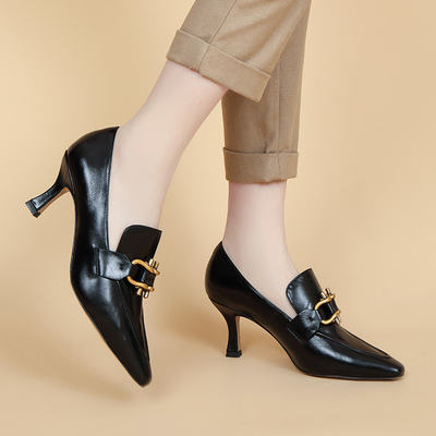 Il nero/scarpe comode fannullone delle donne bianche, SGS molle delle scarpe di cuoio della mucca