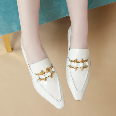 Il nero/scarpe comode fannullone delle donne bianche, SGS molle delle scarpe di cuoio della mucca