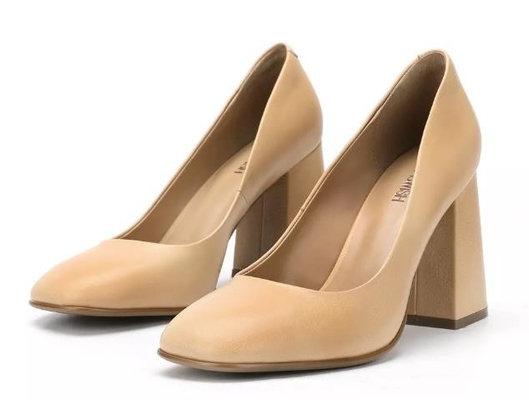La piattaforma alta di cuoio genuina del tallone delle scarpe di vestito da Brown delle donne 3inch ha chiuso le dita del piede