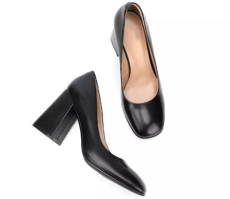 La piattaforma alta di cuoio genuina del tallone delle scarpe di vestito da Brown delle donne 3inch ha chiuso le dita del piede