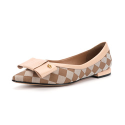 Motivo scozzese per scarpe piatte in pelle morbida e leggera da donna per ufficio