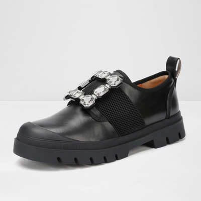 Piatto nero per le donne Nuovi stili Scarpa da donna da ufficio, Scarpa piatta Mary Jane casual
