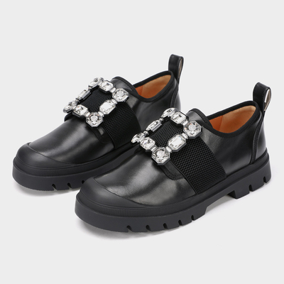 Piatto nero per le donne Nuovi stili Scarpa da donna da ufficio, Scarpa piatta Mary Jane casual