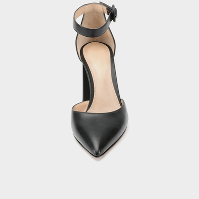 Il tallone quadrato Tan Ankle Strap Shoes, signore della cinghia della caviglia di 8cm veste le scarpe