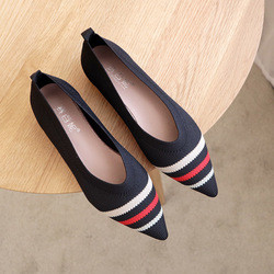 3d ha tricottato lo stile moderno piano delle scarpe di cuoio delle donne di civetta alla moda