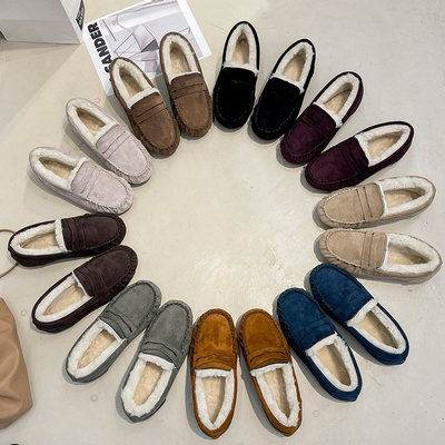 Tallone basso caldo intorno alle scarpe di punto di Toe Velvet Cotton Plush One per il pendolare