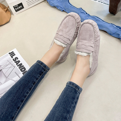 Tallone basso caldo intorno alle scarpe di punto di Toe Velvet Cotton Plush One per il pendolare