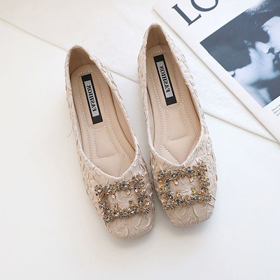 Scarpe molli primavera e Autumn Flat Bottomed del fermaglio del quadrato di Soled di stile leggiadramente