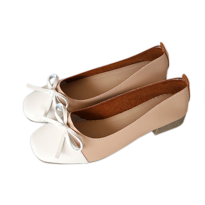Le scarpe piane di Colorblock della pompa nuda della comodità delle donne, adattano gli appartamenti di cuoio dell'arco
