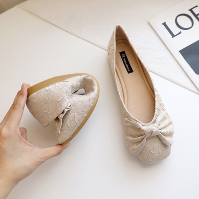 Eva Fabric Foam Ballerina Flats di gomma bianca calza Sofit sempre conforta per le donne