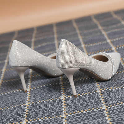 Affare di lusso brillante Lager Size Ladies Summer Wedding del cristallo di rocca delle scarpe dei tacchi alti